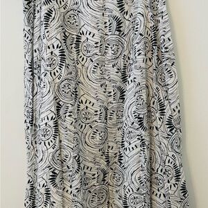 Style & Co. Black and White Swirl Midi Skirt